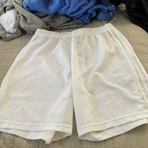 Mens white adidas shorts, size Small